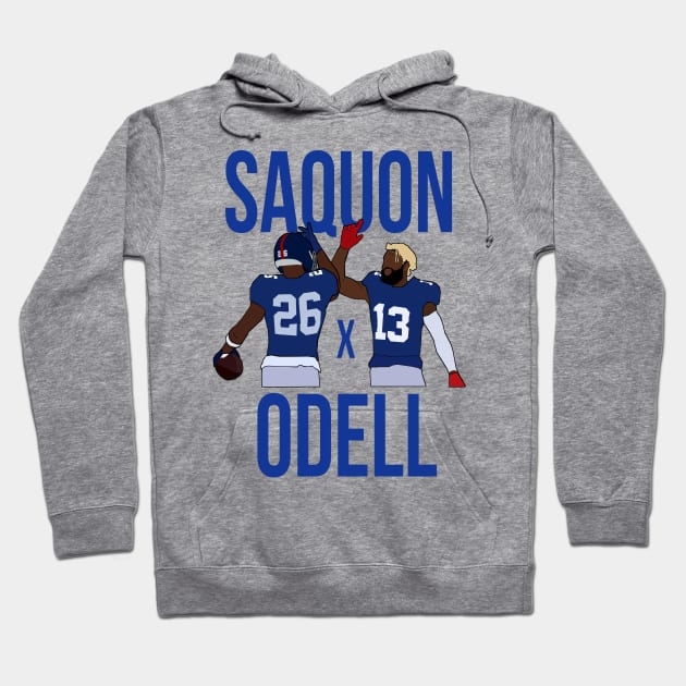 Saquon Barkley and Odell Beckham Jr 'Saquon x Odell' - New York Giants Hoodie by xavierjfong